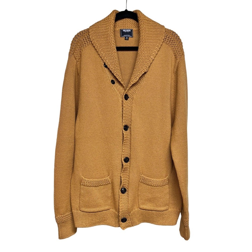 Todd Snyder Cotton Shawl Cardigan Sweater Golden Yellow Men’s‎ Size XL